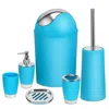 Global Bazaar Bathroom Accessories Set 6 Pcs Bathroom Set Ensemble In Blue