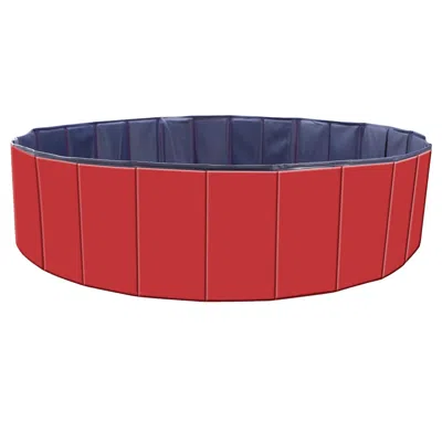 Global Bazaar Foldable Pet Swimming Pool Pvc Kiddie Dog Swim Bathing Tub In Red