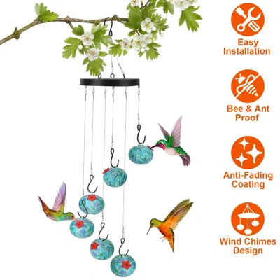 Global Bazaar Hummingbird Feeder Wind Chime Ant-proof Outdoor Decoration