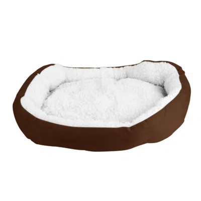Global Bazaar Pet Dog Bed Soft Warm Fleece Cozy Nest Sofa Cushion For S/m Dog In Brown