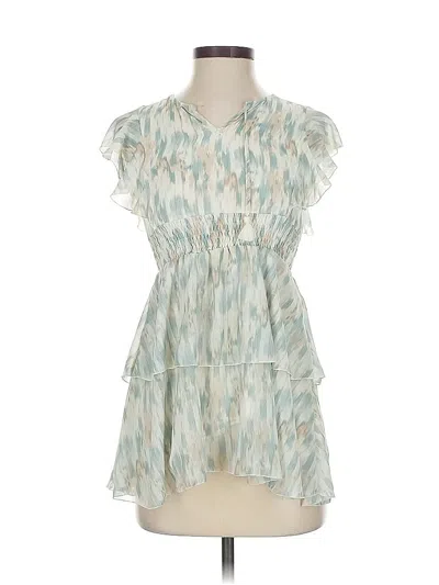 Pre-owned #global Love Short Sleeve Blouse In Blue