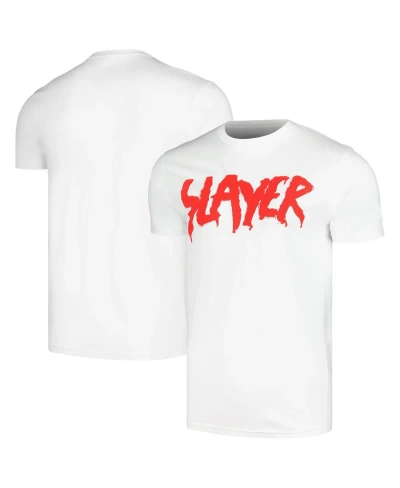 Global Merch Men's White Slayer Drip Logo T-shirt