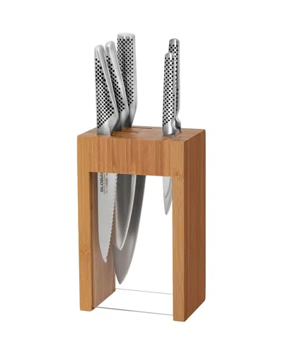Global Osaka 6-piece Knife Block Set In Brown