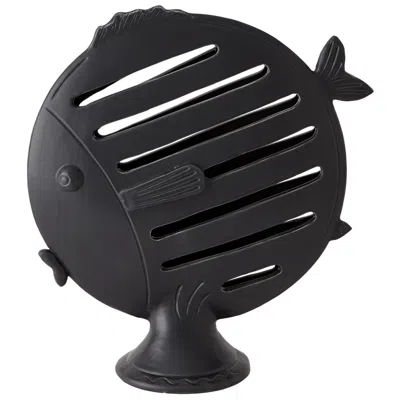 Global Views 19 3/4" High Tropical Fish Black Ceramic Table Sculpture