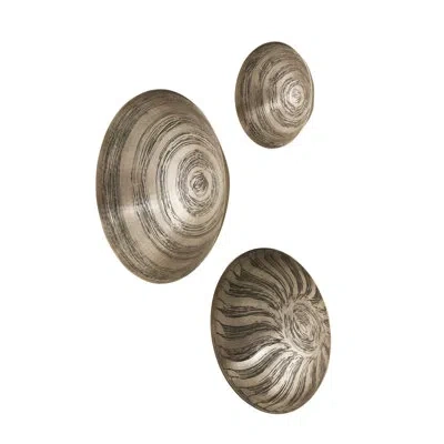 Global Views 3 Piece Sun Etched Wall Bowl Set In Antique Nickel