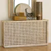 Global Views 60" Wide Oceanside White-washed Lattice Console In Brown