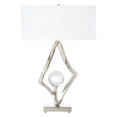 Global Views Abstract Lamp W/6" Crystal Sphere In Nickel