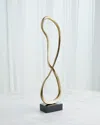 Global Views Abstract Loop Sculpture In Gold