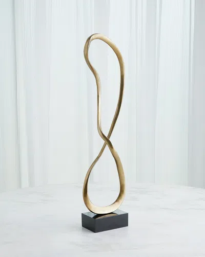 Global Views Abstract Loop Sculpture In Gold