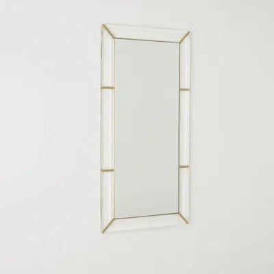 Global Views Acrylic Rectangle Mirror-brushed Brass/stainless In White
