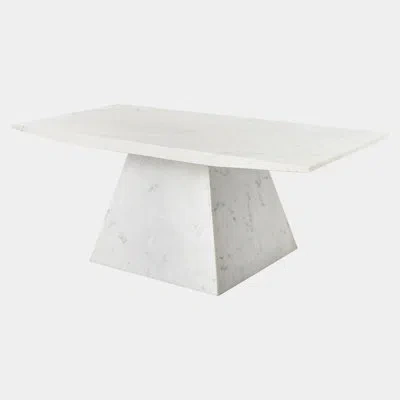 Global Views Aero Cocktail Table-banswara Marble In White