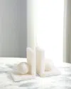 Global Views Alabaster Ball Bookends Pair In White