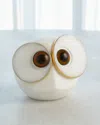 Global Views Alabaster Big Eyed Large Owl In Cream