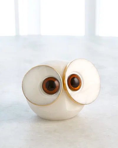 Global Views Alabaster Big Eyed Medium Owl In Cream