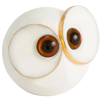 Global Views Alabaster Big Eyed Owl-lg In White