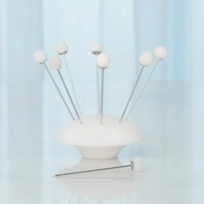 Global Views Alabaster Cocktail Pick W/base-white