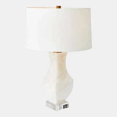 Global Views Alabaster Square Urn Lamp In Neutral
