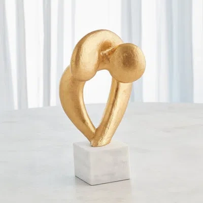 Global Views Align Sculpture-gold Leaf In White;gold