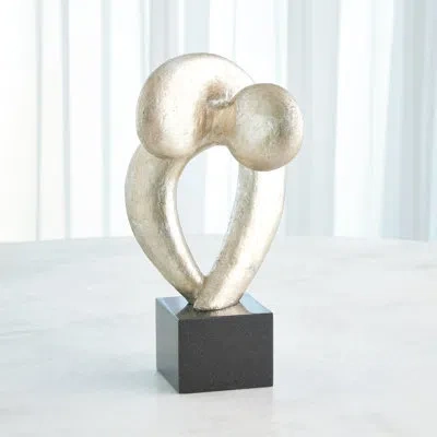 Global Views Align Sculpture-silver Leaf In Black;silver