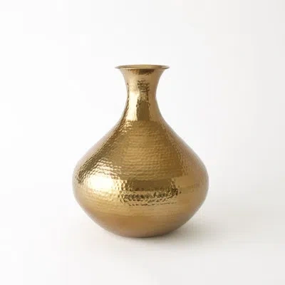 Global Views Aluminum Table Vase In Gold