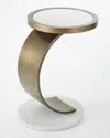 Global Views Amida Curved Accent Table In Gold