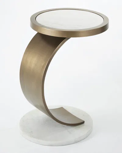 Global Views Amida Curved Accent Table In Gold