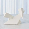 Global Views Angular Outcrop Sculpture-white-sm In White