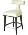 Global Views Anvil Back Counter Stool In White