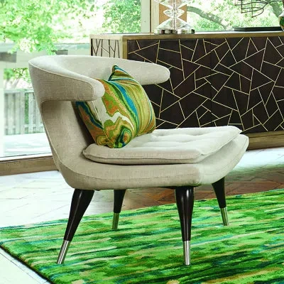 Global Views Anvil Lounge Chair-windsor Woven In Ivory
