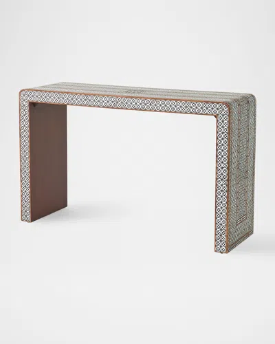 Global Views Aravalli Mother Of Pearl Console Table In Ivory