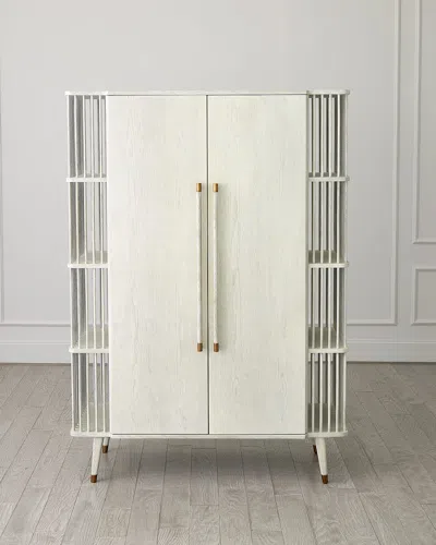 Global Views Arbor Tall Cabinet In White Washed