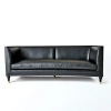 Global Views Arc Sofa-black Leather In Black