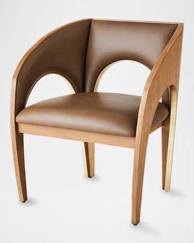 Global Views Arches Leather Occasional Chair In Brown