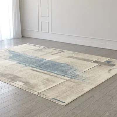 Global Views Art Rug-blue In Blue;white;gray