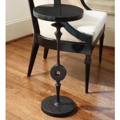Global Views Artisan Square Peg Accent Table In Black