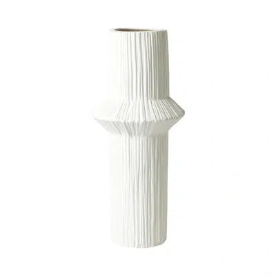 Global Views Ascending Ring Vase-matte White-high