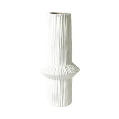 Global Views Ascending Ring Vase-matte White-low