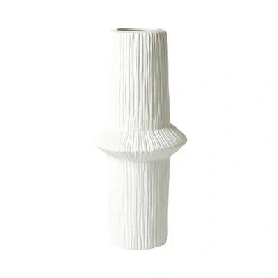 Global Views Ascending Ring Vase-matte White-mid