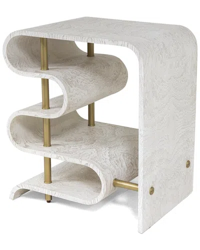 Global Views Ashley Childers For  Traverse Side Table In White