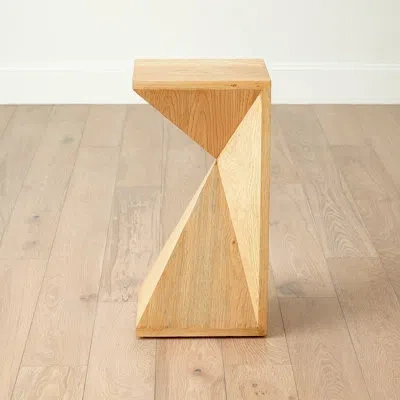 Global Views Asymmetrical Angle Side Table-oak In Brown