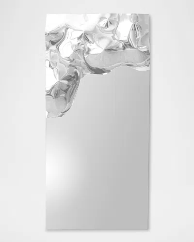 Global Views Asymmetrical Ripple 72" Wall Mirror - Left In Clear