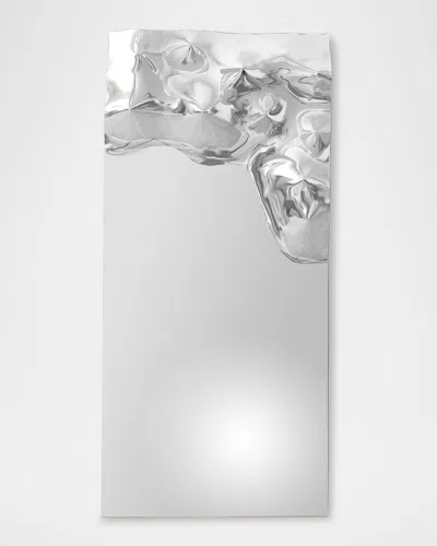 Global Views Asymmetrical Ripple 72" Wall Mirror - Right In Clear