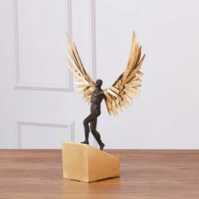 Global Views Avian Man-running In Bronze,gold Leaf