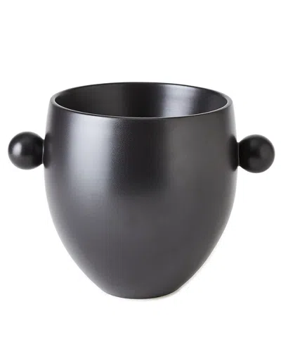 Global Views Ball Handled Ice Bucket In Black