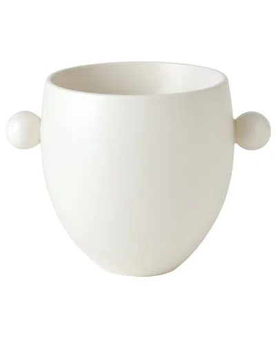 Global Views Ball Handled Ice Bucket In White