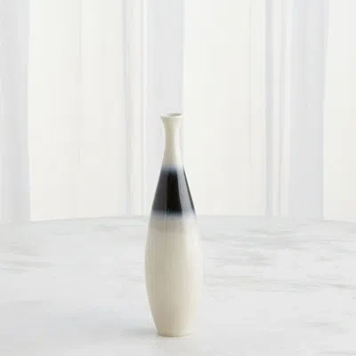 Global Views Banded Handmade Porcelain Decorative Bottle In Black,white