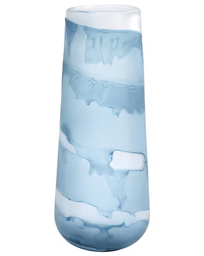 Global Views Glacier Vase In Blue