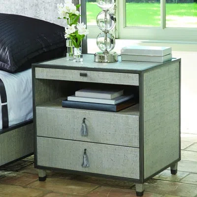 Global Views Bedside Chest In Silver