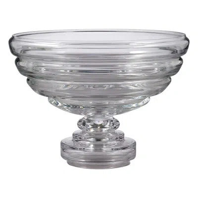 Global Views Belted Footed Fruit Bowl In Clear
