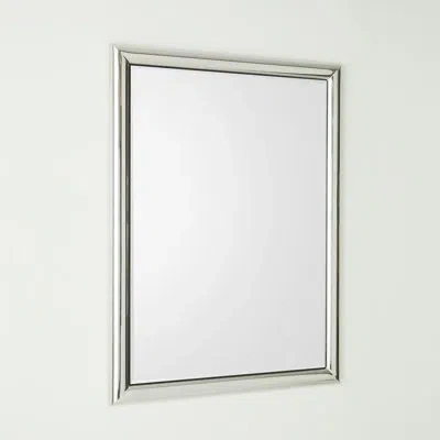 Global Views Bennett Metal Rectangle Mirror In Stainless Steel